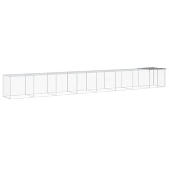 Kippenhok met dak 803x98x90 cm gegalvaniseerd staal lichtgrijs 2