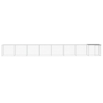 Kippenhok met dak 803x98x90 cm gegalvaniseerd staal lichtgrijs 3