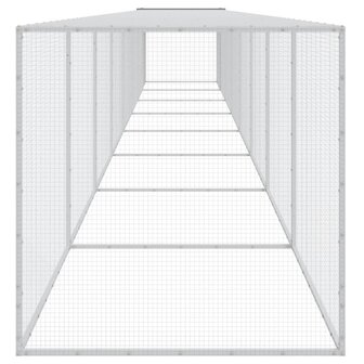 Kippenhok met dak 803x98x90 cm gegalvaniseerd staal lichtgrijs 4