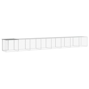 Kippenhok met dak 803x98x90 cm gegalvaniseerd staal lichtgrijs 5
