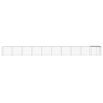 Kippenhok met dak 1003x98x90 cm gegalvaniseerd staal lichtgrijs 3
