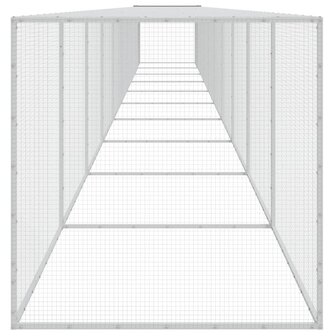 Kippenhok met dak 1003x98x90 cm gegalvaniseerd staal lichtgrijs 4