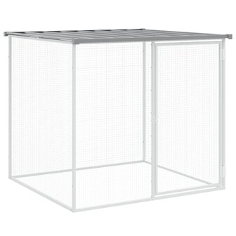 Kippenhok met dak 1003x98x90 cm gegalvaniseerd staal lichtgrijs 6