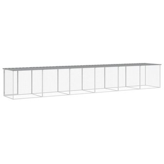 Kippenhok met dak 603x98x90 cm gegalvaniseerd staal lichtgrijs 5