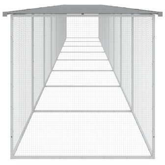 Kippenhok met dak 803x98x90 cm gegalvaniseerd staal lichtgrijs 4