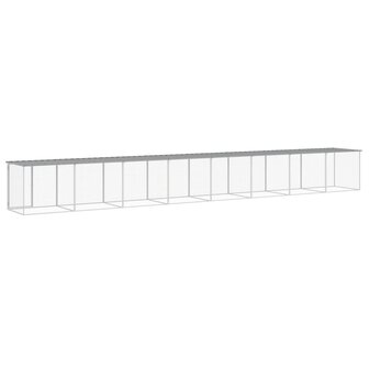 Kippenhok met dak 803x98x90 cm gegalvaniseerd staal lichtgrijs 5