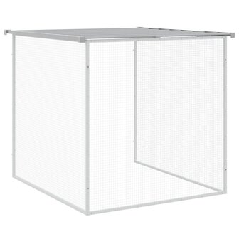 Kippenhok met dak 803x98x90 cm gegalvaniseerd staal lichtgrijs 8