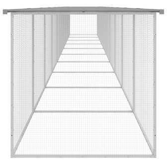 Kippenhok met dak 1003x98x90 cm gegalvaniseerd staal lichtgrijs 4