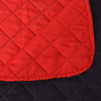 Dubbelzijdige quilt bedsprei rood en zwart 220x240 cm 5