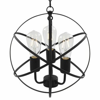 Hanglamp rond 3xE27 zwart 2