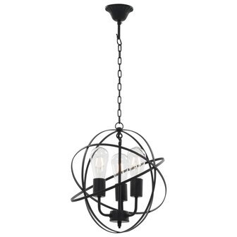 Hanglamp rond 3xE27 zwart 4
