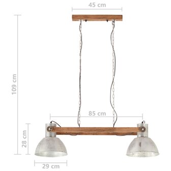 Hanglamp industrieel 25 W E27 109 cm zilverkleurig 9