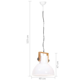 Hanglamp industrieel rond 25 W E27 40 cm wit 11