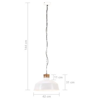 Hanglamp industrieel E27 42 cm wit 8