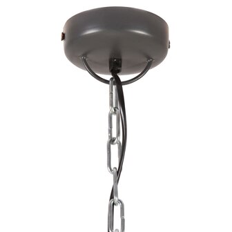 Hanglamp industrieel E27 35 cm ijzer en massief hout grijs 5