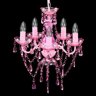 Krystallkrone 5 p&aelig;rer rosa 3