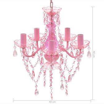 Krystallkrone 5 p&aelig;rer rosa 9