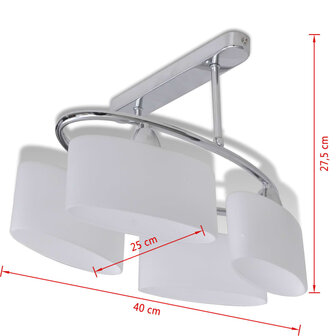 Plafondlamp met ellips glazen kapjes (4 x E14) 6
