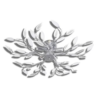 Plafondlamp met kristallen bladeren van acryl 5xE14 wit 2