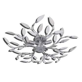Plafondlamp met kristallen bladeren van acryl 5xE14 wit 4