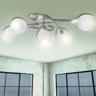 Plafondlamp met glazen behuizing voor lampen 1