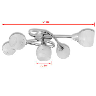 Plafondlamp met glazen behuizing voor lampen 5