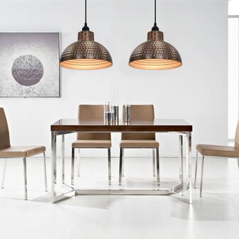 Plafondlampen halve bolvorm koperkleurig 2 st 1