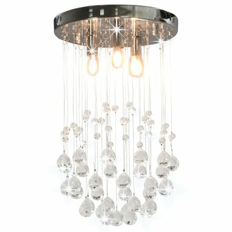 Plafondlamp met kristallen kralen rond 3xG9 zilverkleurig 1