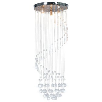 Plafondlamp met kristallen kralen spiraal G9 zilverkleurig 1