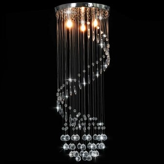 Plafondlamp met kristallen kralen spiraal G9 zilverkleurig 2