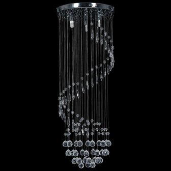 Plafondlamp met kristallen kralen spiraal G9 zilverkleurig 3