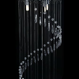 Plafondlamp met kristallen kralen spiraal G9 zilverkleurig 4