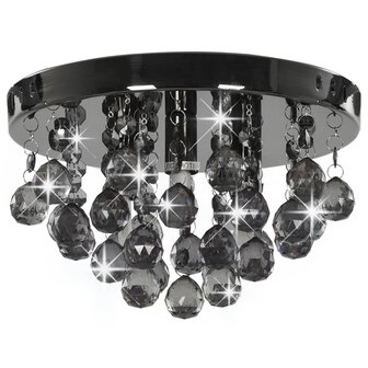 Plafondlamp met smoky kralen rond G9 zwart 2