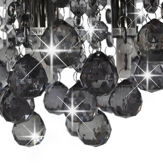 Plafondlamp met smoky kralen rond G9 zwart 4