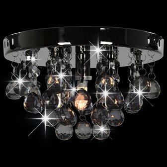 Plafondlamp met smoky kralen rond G9 zwart 5