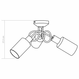 Plafondlamp met keramieke cilindervormige kappen 3xE14 wit 10