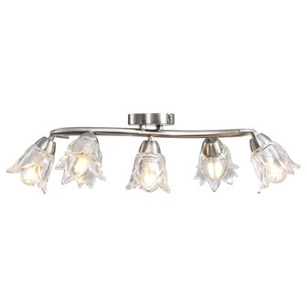 Plafondlamp met glazen tulpvormige kappen 5xE14 transparant 3
