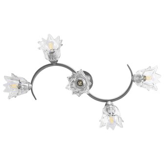 Plafondlamp met glazen tulpvormige kappen 5xE14 transparant 5