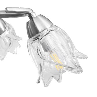 Plafondlamp met glazen tulpvormige kappen 5xE14 transparant 7