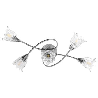 Plafondlamp met glazen tulpvormige kappen 5xE14 transparant 5
