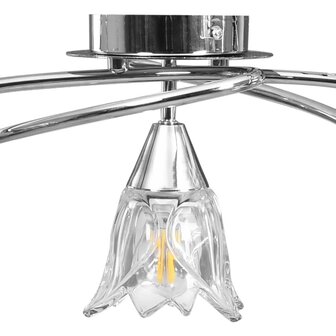 Plafondlamp met glazen tulpvormige kappen 5xE14 transparant 6