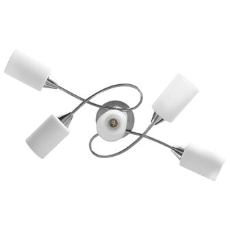 Plafondlamp met keramieken cilindervormige kappen 5xE14 wit 5