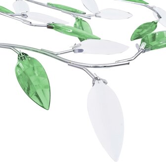 Plafondlamp met acryl kristallen bladarmen voor 5xE14 groen 4