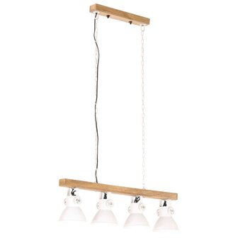 Plafondlamp industrieel E27 mangohout wit 2