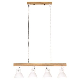 Plafondlamp industrieel E27 mangohout wit 4