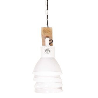 Plafondlamp industrieel E27 mangohout wit 5