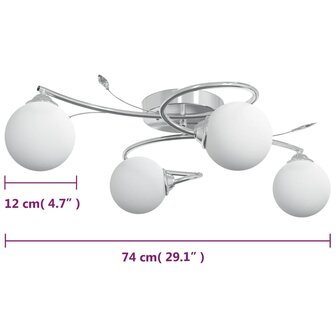 Plafondlamp met glasbollen rond 4xG9 6