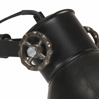 Vloerlamp met 2 lampenkappen E27 gietijzer zwart 6