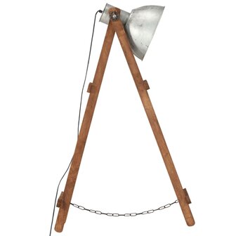 Vloerlampen 3 st E27 massief mangohout zilverkleurig 5