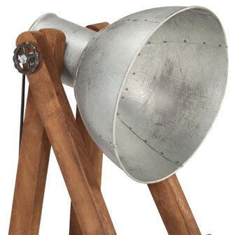 Vloerlampen 3 st E27 massief mangohout zilverkleurig 6